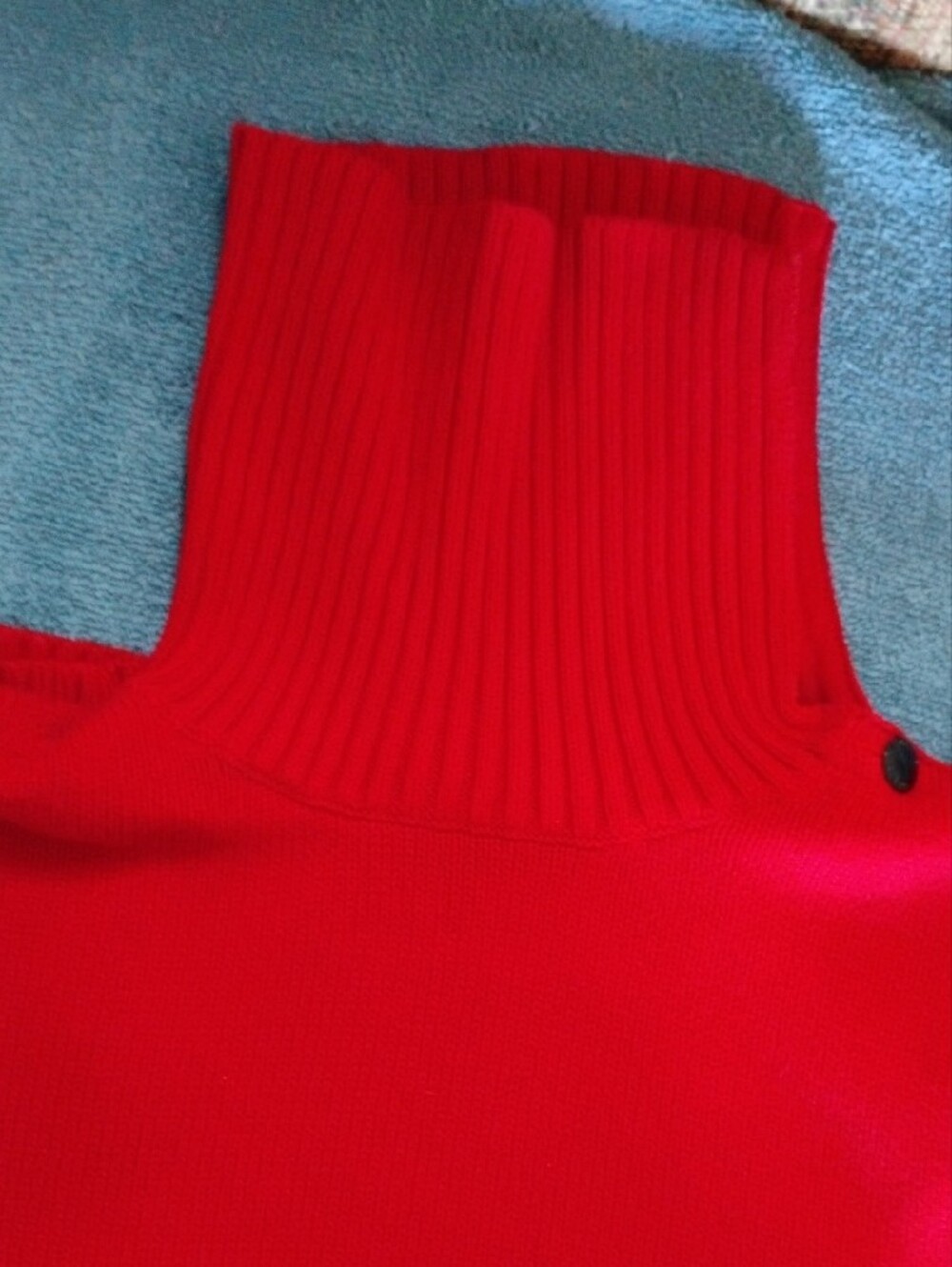 Chaps Red turtleneck Ribbed Fold-Over Sweater - Picture 7 of 7